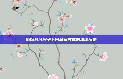 婚姻其間房子不同登記方式的法律后果