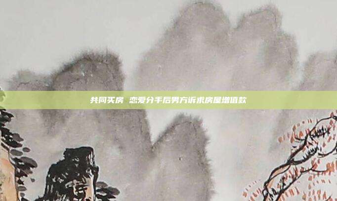 共同買房 戀愛分手后男方訴求房屋增值款