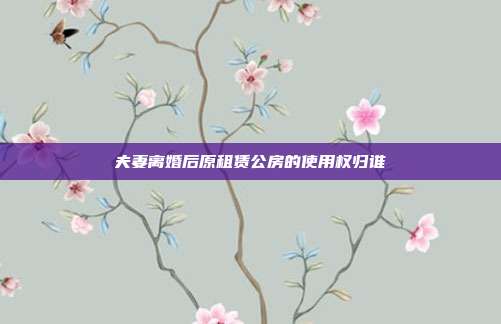 夫妻離婚后原租賃公房的使用權歸誰