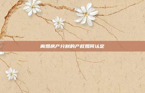 離婚房產分割的產權如何認定