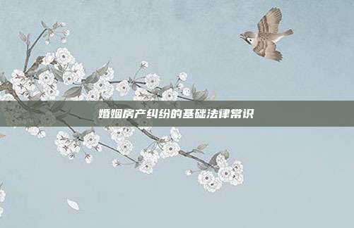 婚姻房產糾紛的基礎法律常識