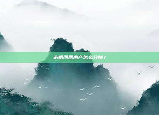 未婚同居房產怎么分割?