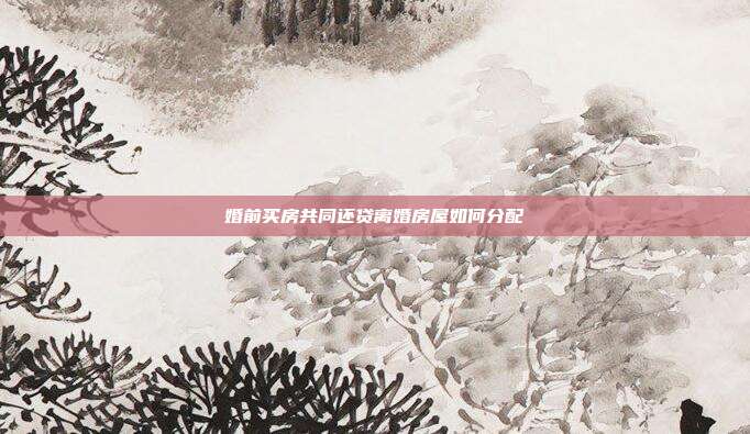 婚前買房共同還貸離婚房屋如何分配