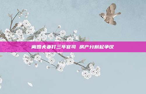 離婚夫妻打三年官司 房產(chǎn)分割起爭議