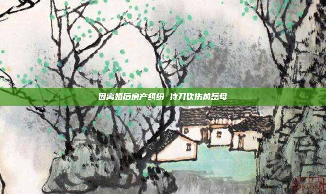 因離婚后房產(chǎn)糾紛 持刀砍傷前岳母