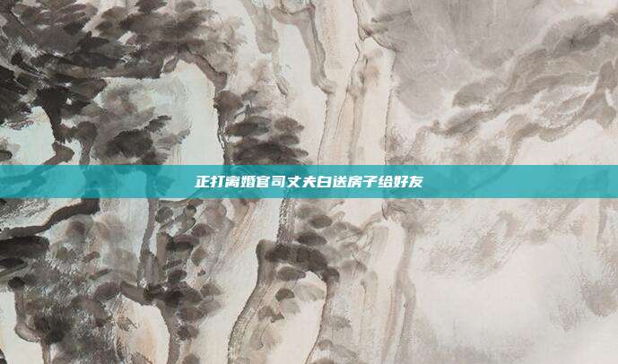 正打離婚官司丈夫白送房子給好友