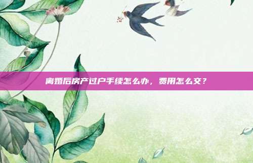 離婚后房產(chǎn)過戶手續(xù)怎么辦，費(fèi)用怎么交？