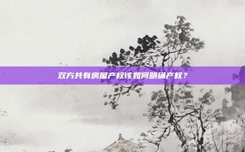 雙方共有房屋產權該如何明確產權？