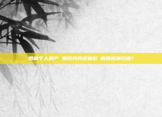 婚前個(gè)人房產(chǎn) 婚后共同還借款 離婚權(quán)屬歸誰(shuí)?