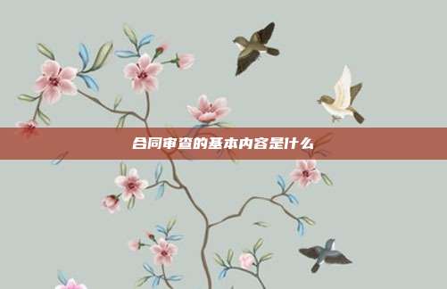 合同審查的基本內容是什么