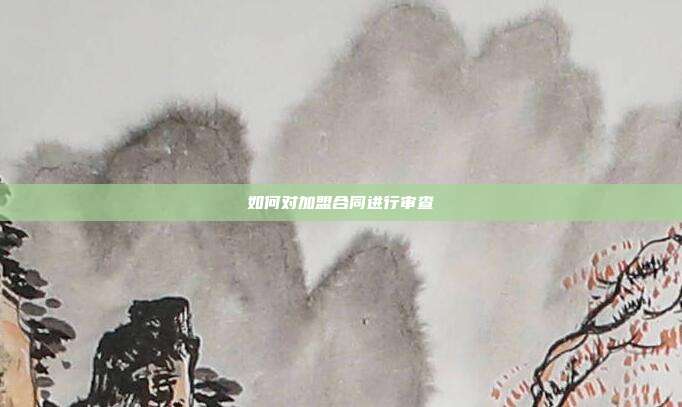 如何對加盟合同進行審查