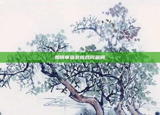 如何審查裝修合同漏洞
