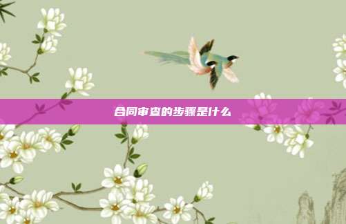 合同審查的步驟是什么