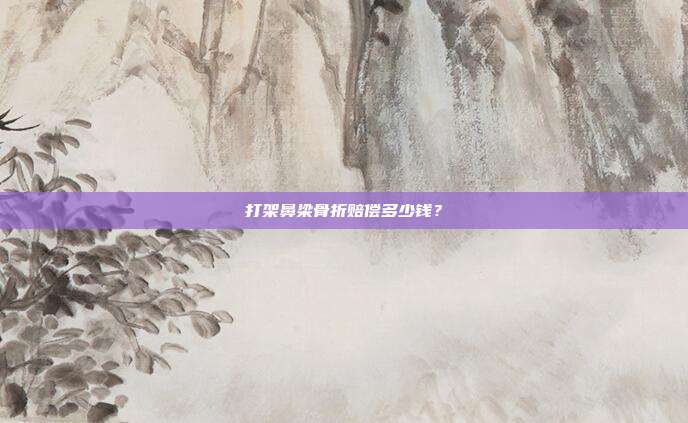打架鼻梁骨折賠償多少錢?