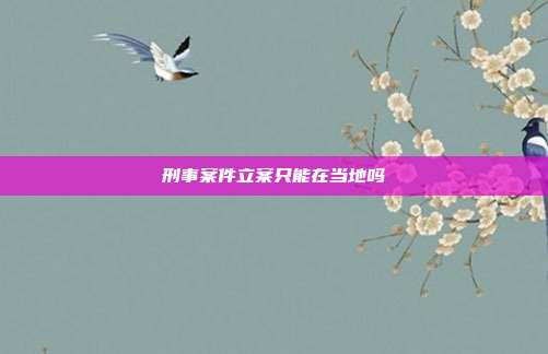 刑事案件立案只能在當?shù)貑?></center><p style=