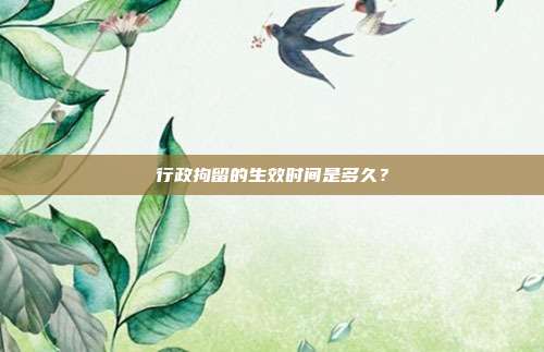 行政拘留的生效時間是多久?