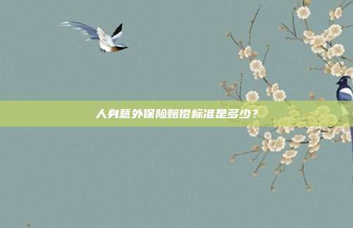 人身意外保險賠償標準是多少?