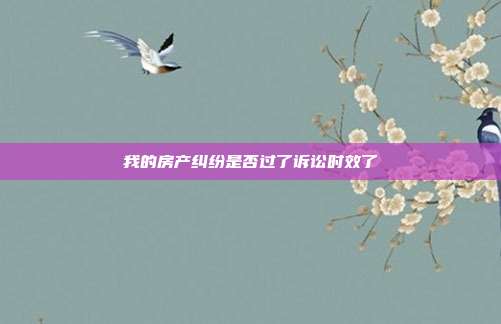 我的房產糾紛是否過了訴訟時效了
