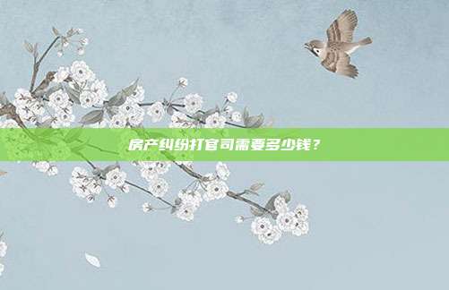 房產糾紛打官司需要多少錢?