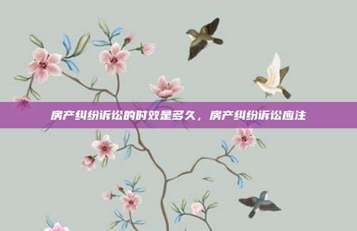 房產糾紛訴訟的時效是多久，房產糾紛訴訟應注
