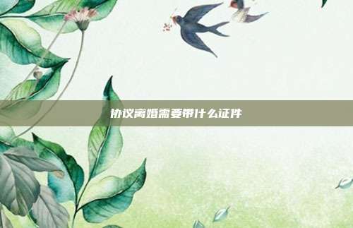 協議離婚需要帶什么證件