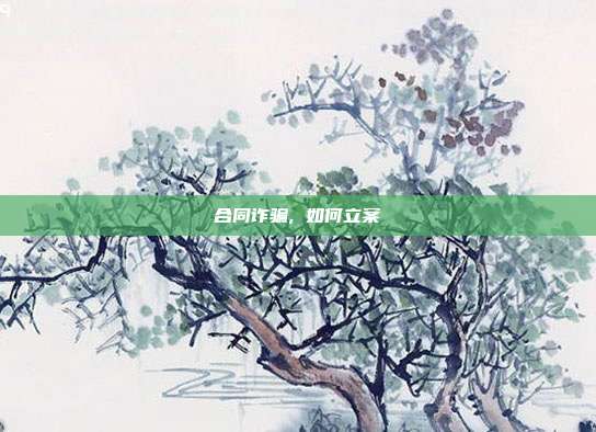 合同詐騙, 如何立案