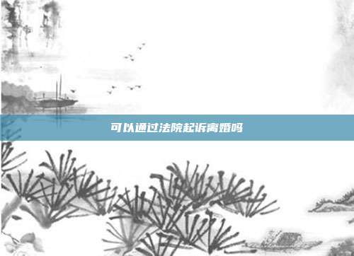 可以通過法院起訴離婚嗎