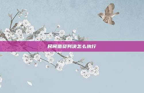 民間借貸判決怎么執行
