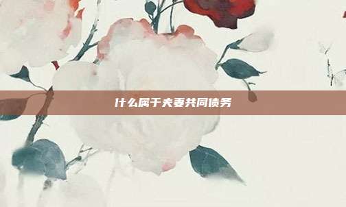 什么屬于夫妻共同債務