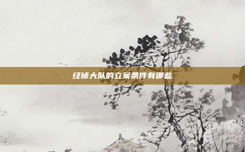 經(jīng)偵大隊(duì)的立案條件有哪些