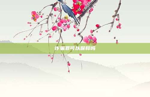 詐騙罪可以保釋嗎