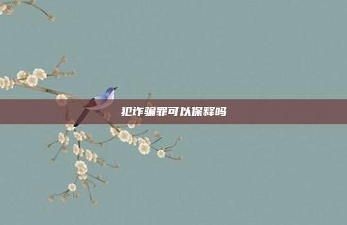 犯詐騙罪可以保釋嗎