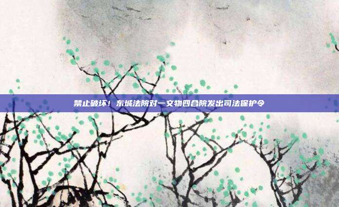 禁止破壞!東城法院對一文物四合院發出司法保護令