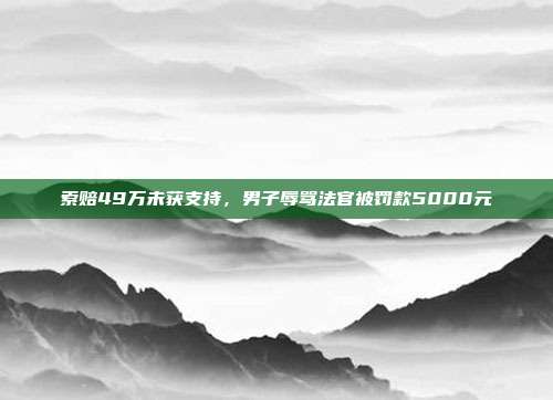 索賠49萬未獲支持，男子辱罵法官被罰款5000元