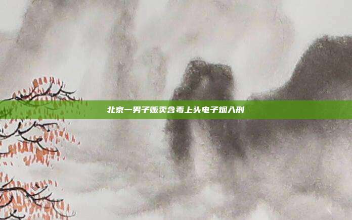 北京一男子販賣含毒上頭電子煙入刑