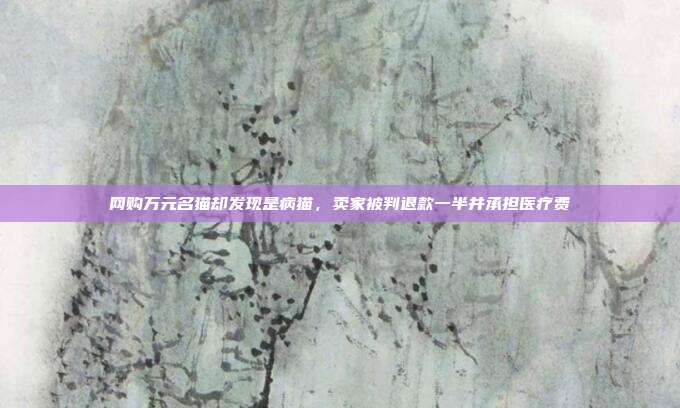 網購萬元名貓卻發現是病貓，賣家被判退款一半并承擔醫療費